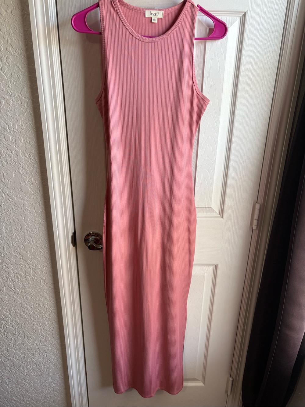 love J Pink Ribbed Tank Maxi Dress